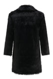 Manteau en fausse fourrure doux noir pour homme