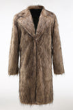 Manteau long en fausse fourrure moelleuse kaki