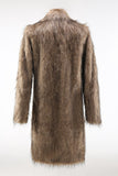Manteau long en fausse fourrure moelleuse kaki
