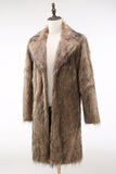 Manteau long en fausse fourrure moelleuse kaki