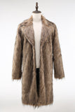 Manteau long en fausse fourrure moelleuse kaki