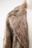 Manteau long en fausse fourrure moelleuse kaki