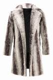Café Manteau d’hiver en fausse fourrure pour homme mi-long à simple boutonnage