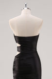 Robe de soirée fourreau noir scintillante avec fente