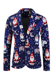 Costume 3 pièces pour homme Père Noël bleu marine pour Noël