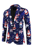 Costume 3 pièces pour homme Père Noël bleu marine pour Noël