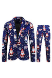 Costume 3 pièces pour homme Père Noël bleu marine pour Noël