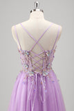 Robe de bal corset perlée lilas scintillante