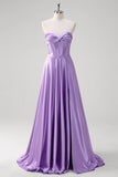 Violet Une ligne Sweetheart Corset Robe de Bal Longue