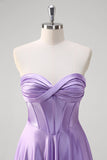 Violet Une ligne Sweetheart Corset Robe de Bal Longue