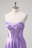 Violet Une ligne Sweetheart Corset Robe de Bal Longue