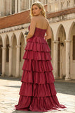 Corset de bal en satin à étages Green Sweetheart Princess longue grande taille avec fente