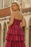 Corset de bal en satin à étages Green Sweetheart Princess longue grande taille avec fente