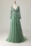Sage Robe de bal trapèze à col en V