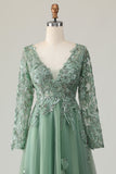 Sage Robe de bal trapèze à col en V