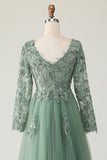 Sage Robe de bal trapèze à col en V