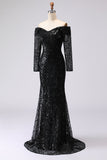 Robe formelle noire en maille décollée et dentelle à fourreau décollé