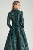 Vert foncé floral une ligne mère de la mariée robe avec poches