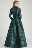 Vert foncé floral une ligne mère de la mariée robe avec poches