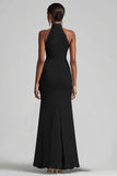 Dos nu Noir à volants Sirène Robe longue formelle avec fente