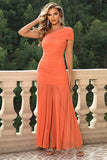 Sunset Mermaid One Shoulder Ruched Robe longue formelle