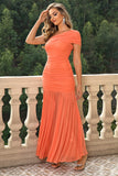 Sunset Mermaid One Shoulder Ruched Robe longue formelle