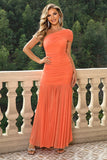 Sunset Mermaid One Shoulder Ruched Robe longue formelle