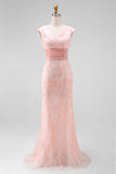 Robe de la mère de la mariée brodée en sirène rouge rouge foncé à col en V avec sequins