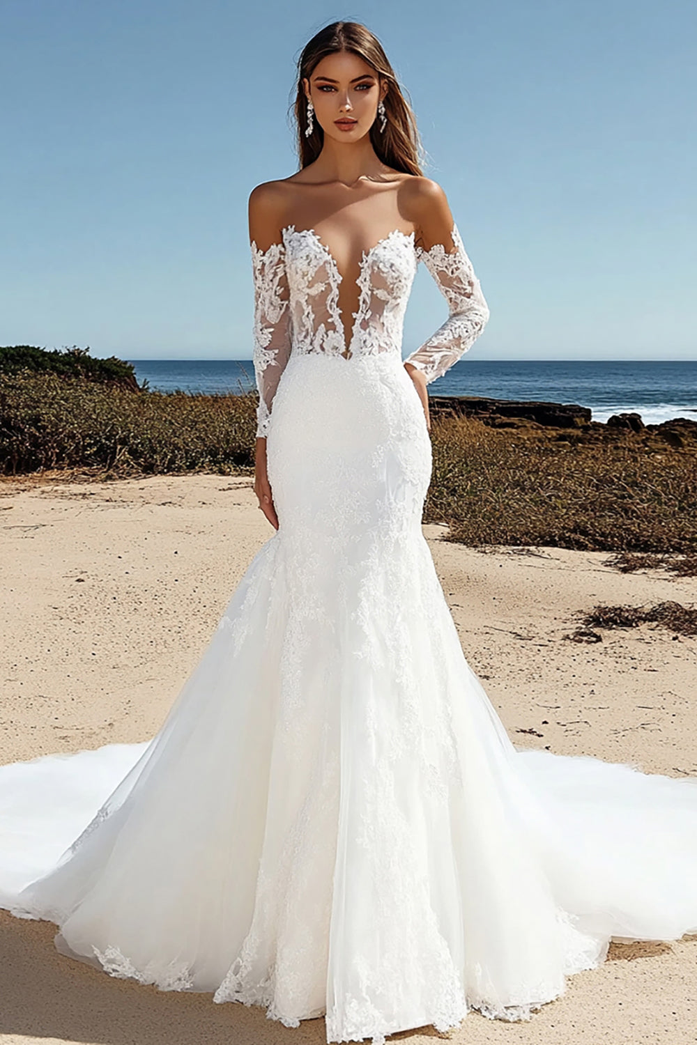 De Mariée Sirène Robe Sirene Avec Cape Robe De Mariée Courte Avec