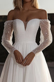Organza Sweetheart Ivoire Une Robe de Mariée Trapèze à Manches Longues