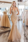Robe longue de bal sans manches à sequins dorés sirène