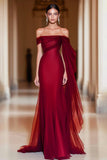 Cabernet Robe de bal militaire longue en tulle sirène à épaules dénudées