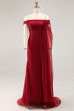 Cabernet Robe de bal militaire longue en tulle sirène à épaules dénudées