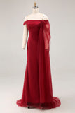 Cabernet Robe de bal militaire longue en tulle sirène à épaules dénudées