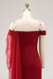 Cabernet Robe de bal militaire longue en tulle sirène à épaules dénudées