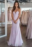 Robe de bal sans bretelles en dentelle lilas appliques fourreau