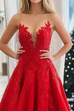 Princesse rouge Sweetheart Satin Applique Robe de Bal Longue