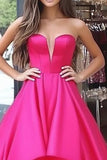 Robe de bal longue en satin fuchsia Princess Sweetheart High-Low
