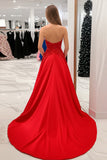 Princesse Rouge Sweetheart Robe de Bal en Satin avec Appliques