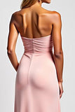 Satin rose chérie une ligne longue robe de demoiselle d’honneur