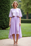 Lilas Une Ligne Plissé Mère De La Mariée Robe Avec Manteau