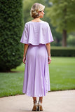 Lilas Une Ligne Plissé Mère De La Mariée Robe Avec Manteau