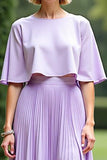 Lilas Une Ligne Plissé Mère De La Mariée Robe Avec Manteau