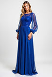 Robe scintillante à paillettes à paillettes bleu royal