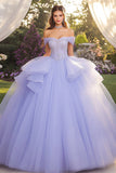 Robe de bal lavande à épaules dénudées Robe Quinceanera sans bretelles