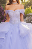 Robe de bal lavande à épaules dénudées Robe Quinceanera sans bretelles