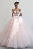 Robe de bal rose princesse à épaules dénudées en tulle Quinceanera Robe avec appliques