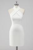Robe trapèze dos nu en satin Little White Graduation