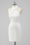 Robe trapèze dos nu en satin Little White Graduation