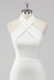 Robe trapèze dos nu en satin Little White Graduation